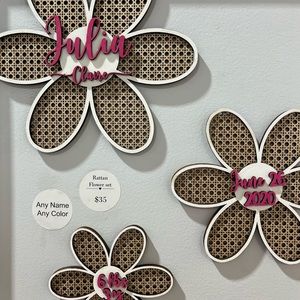 Any name, any color! Custom made to order, baby wall decor, set of 3,